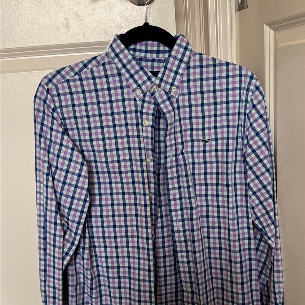 Vineyard Vines Kids Checkered Shirt - Blue and Purple